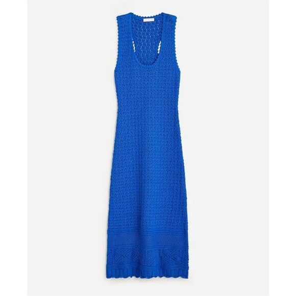 NWT J Crew Limited-edition crochet maxi sweater-dress in blue - Picture 5 of 9